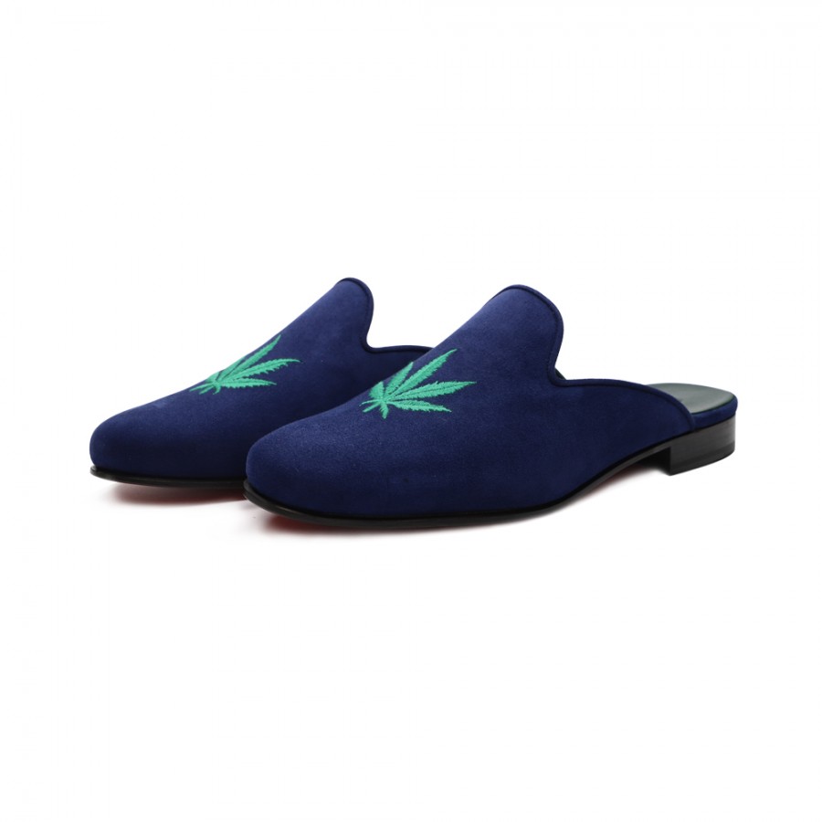 MULE NAVY SUEDE